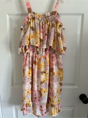 Liberty Pink and Yellow Floral Ruffle Top